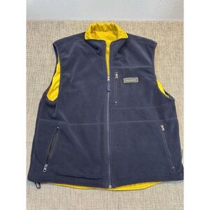 Vintage Polo Sport‎ Ralph Lauren Vest Mens Large Yellow Full Zip Reversible Logo